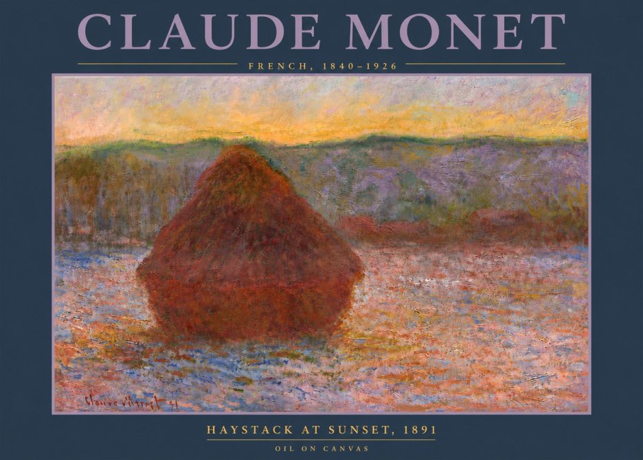 Monet Haystack at Sunset, 1891 No4 - Plakat
