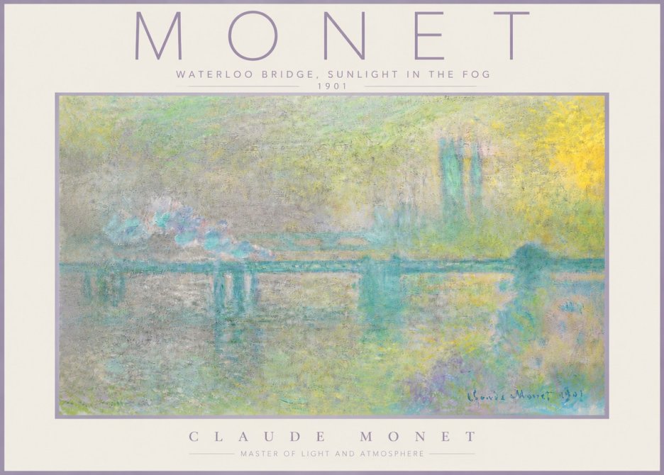 Monet Waterloo Bridge, Sunlight in the Fog II No4 - Plakat