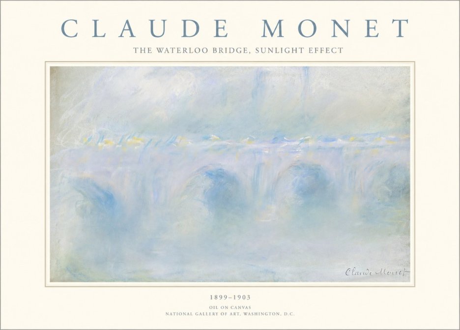 Monet The Waterloo Bridge, Sunlight Effect No1 - Plakat