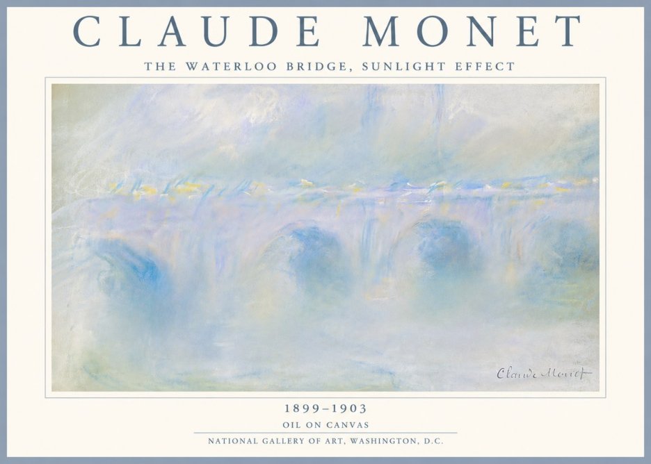 Monet The Waterloo Bridge, Sunlight Effect No5 - Plakat