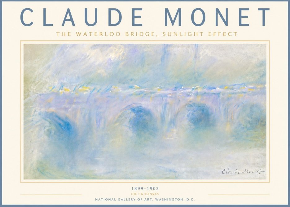 Monet The Waterloo Bridge, Sunlight Effect No6 - Plakat