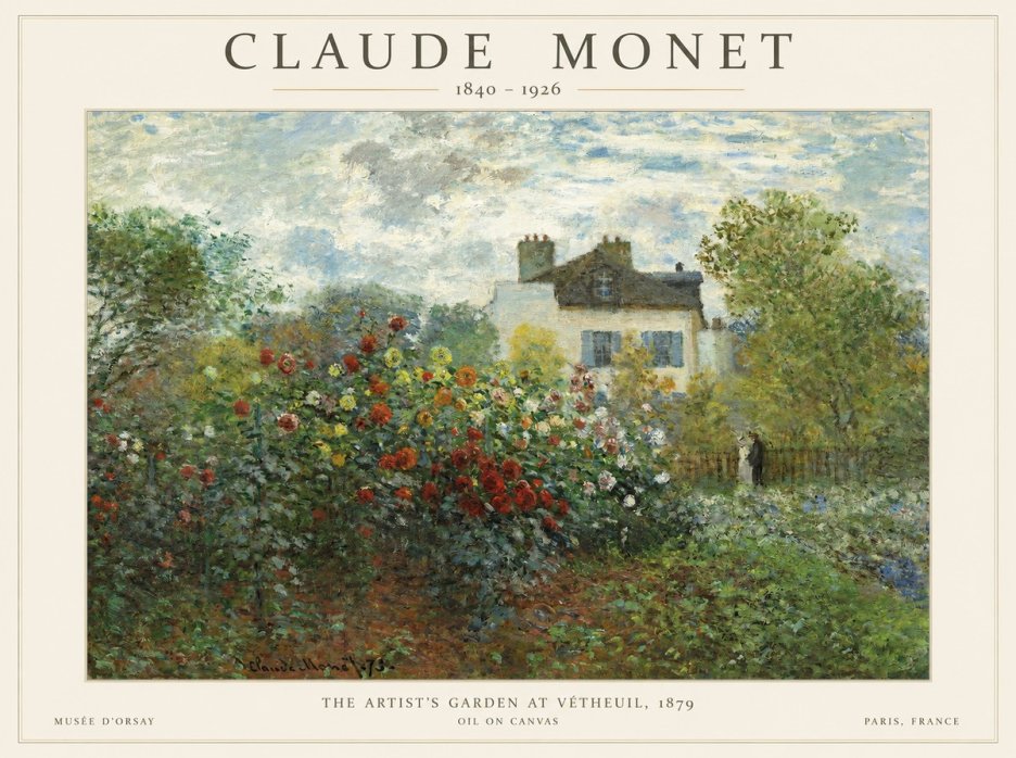 Monet The Artist's Garden at Vétheuil, 1879 No1 - Plakat