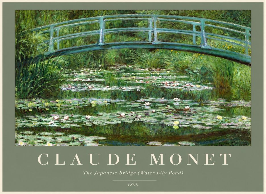 Monet The Japanese Bridge (Water Lily Pond) No2 - Plakat