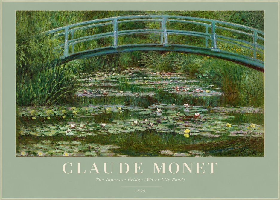 Monet The Japanese Bridge (Water Lily Pond) No4 - Plakat