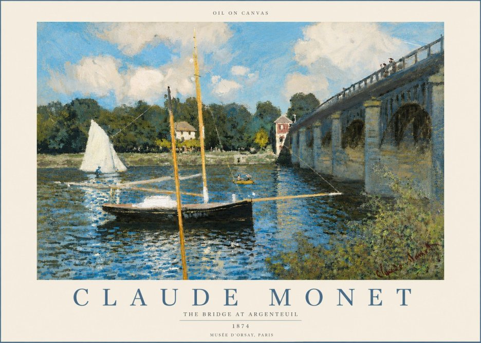 Monet The Bridge at Argenteuil I No4 - Plakat