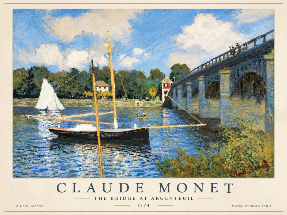 Monet The Bridge at Argenteuil I No6 - Plakat