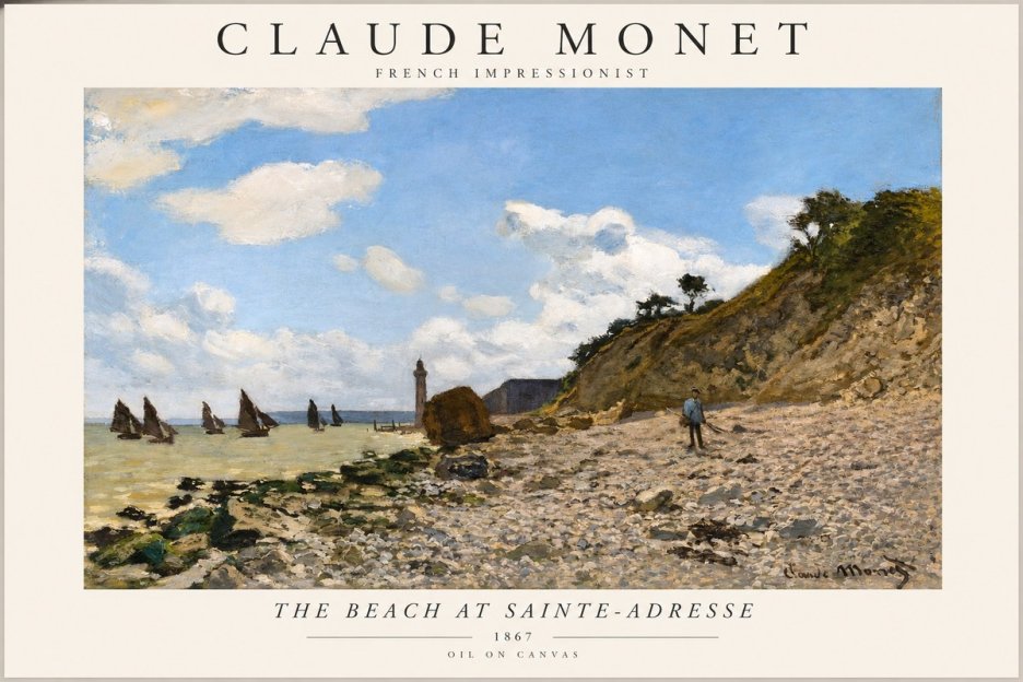 Monet The Beach at Sainte-adresse II No1 - Plakat