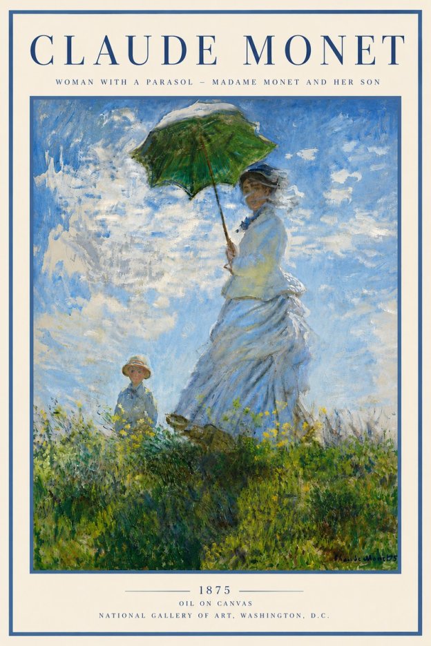 Monet Woman with a Parasol – Madame Monet and Her Son No6 - Plakat
