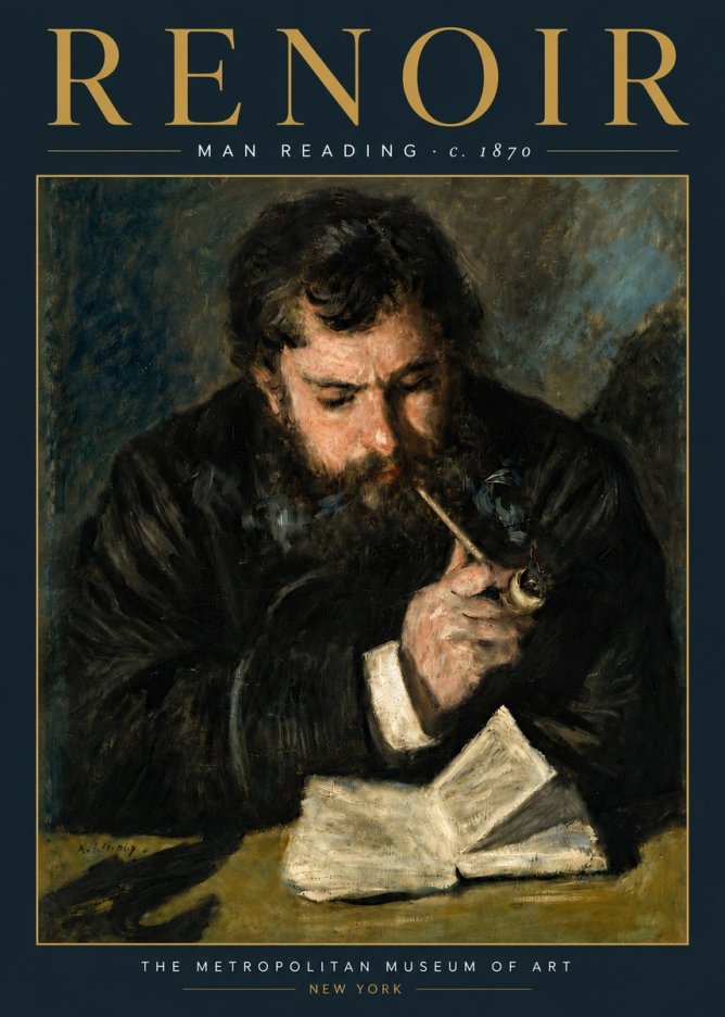 Renoir Man Reading No5 - Plakat