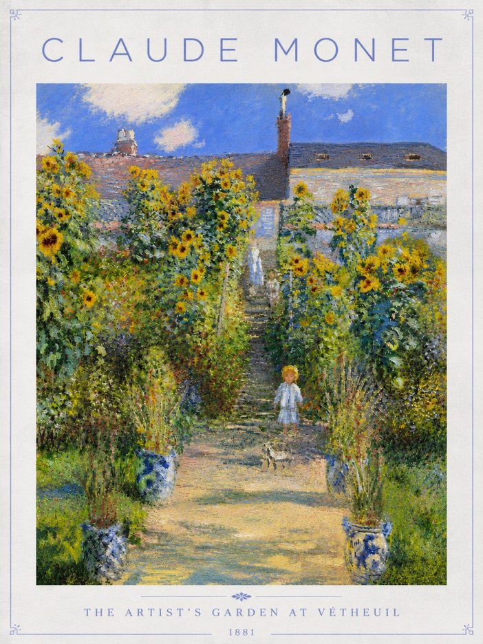 Monet The Artist's Garden at Vétheuil I No6 - Plakat