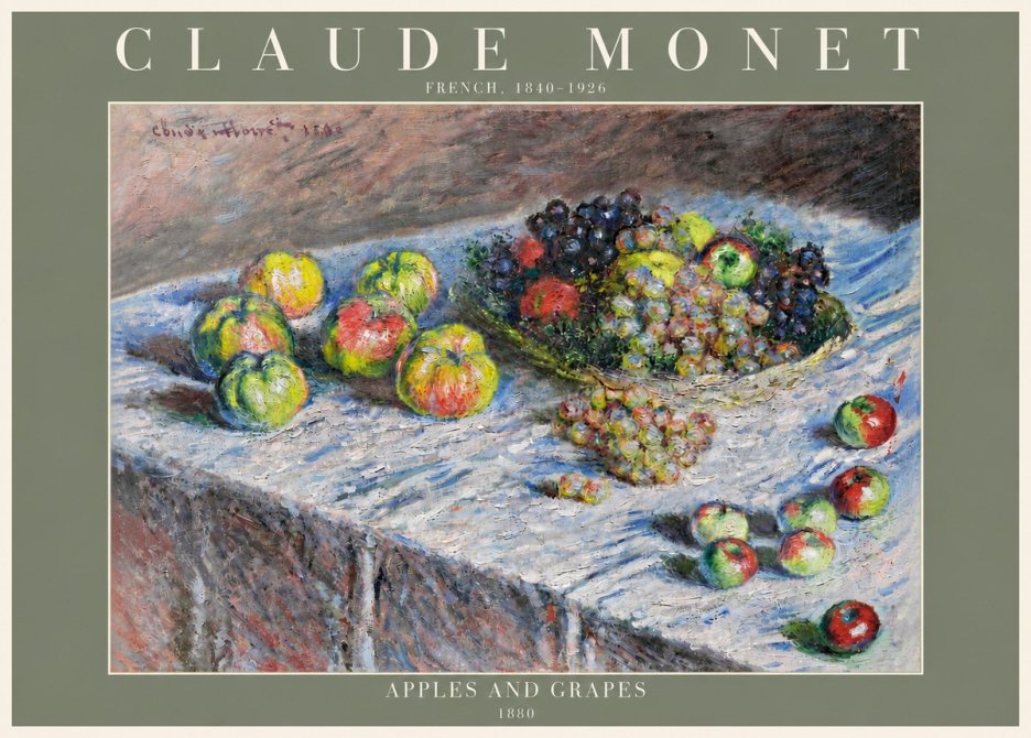 Monet Apples and Grapes No4 - Plakat