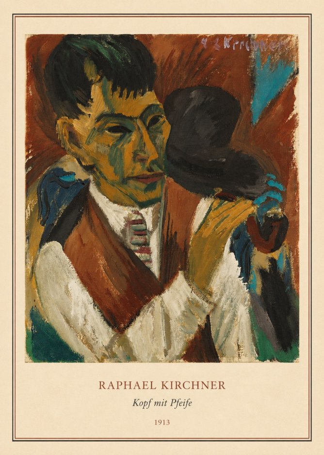 Raphael Kirchner Kopf Mit Pfeife No3 - Plakat