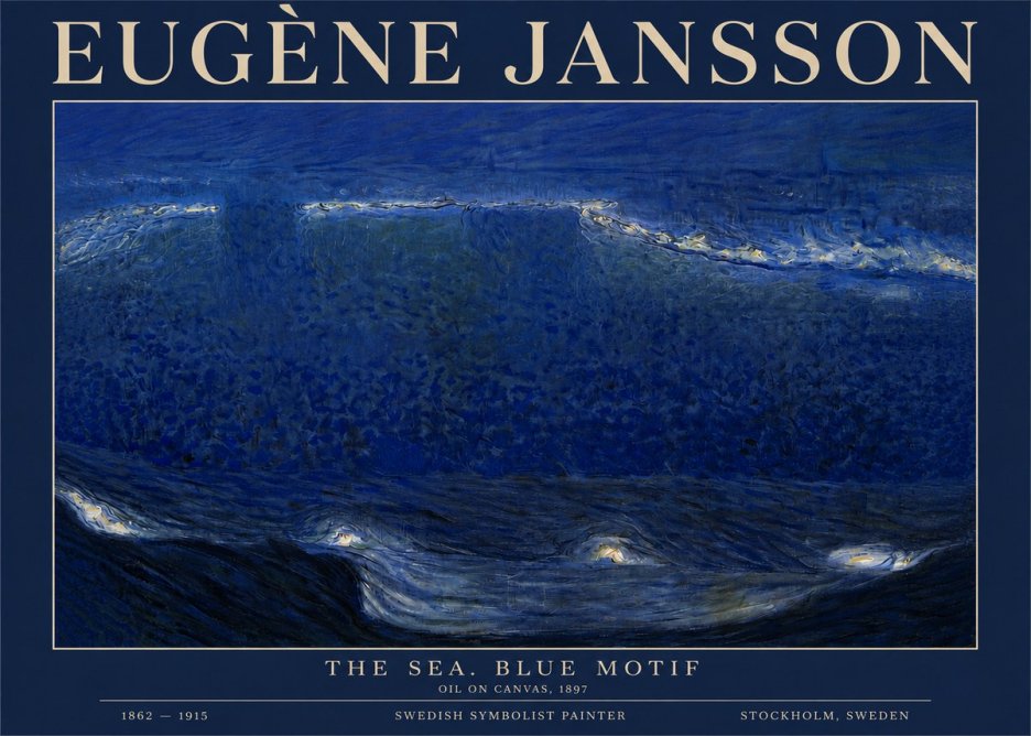 Eugène Jansson The Sea. Blue Motif No3 - Plakat