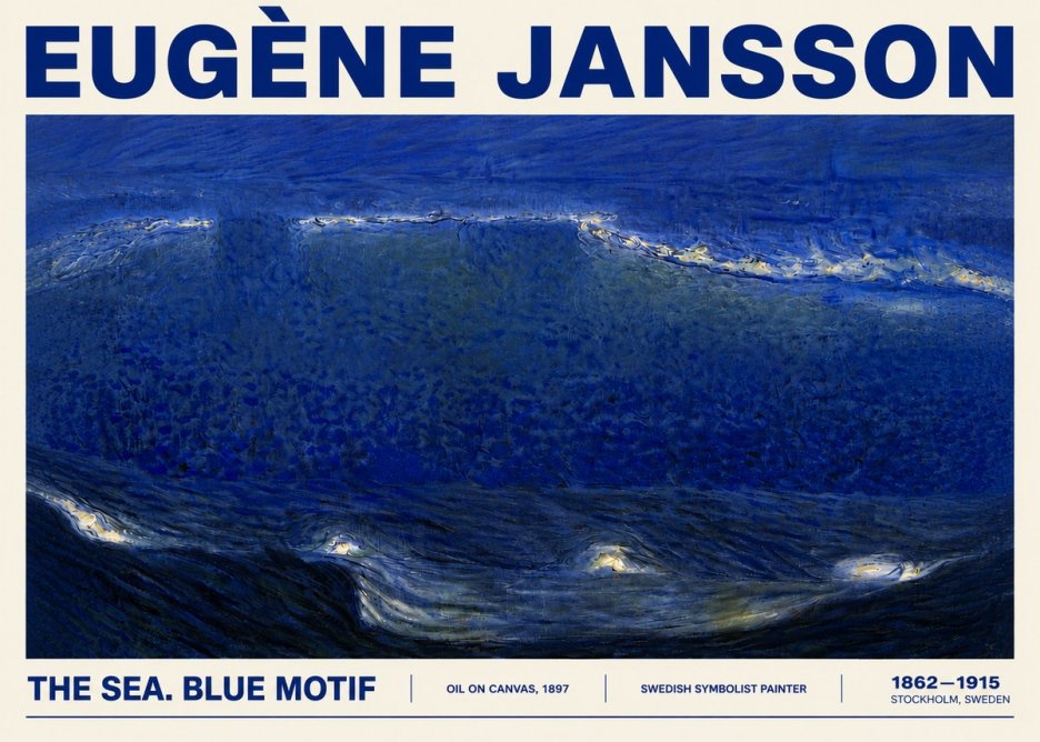 Eugène Jansson The Sea. Blue Motif No5 - Plakat