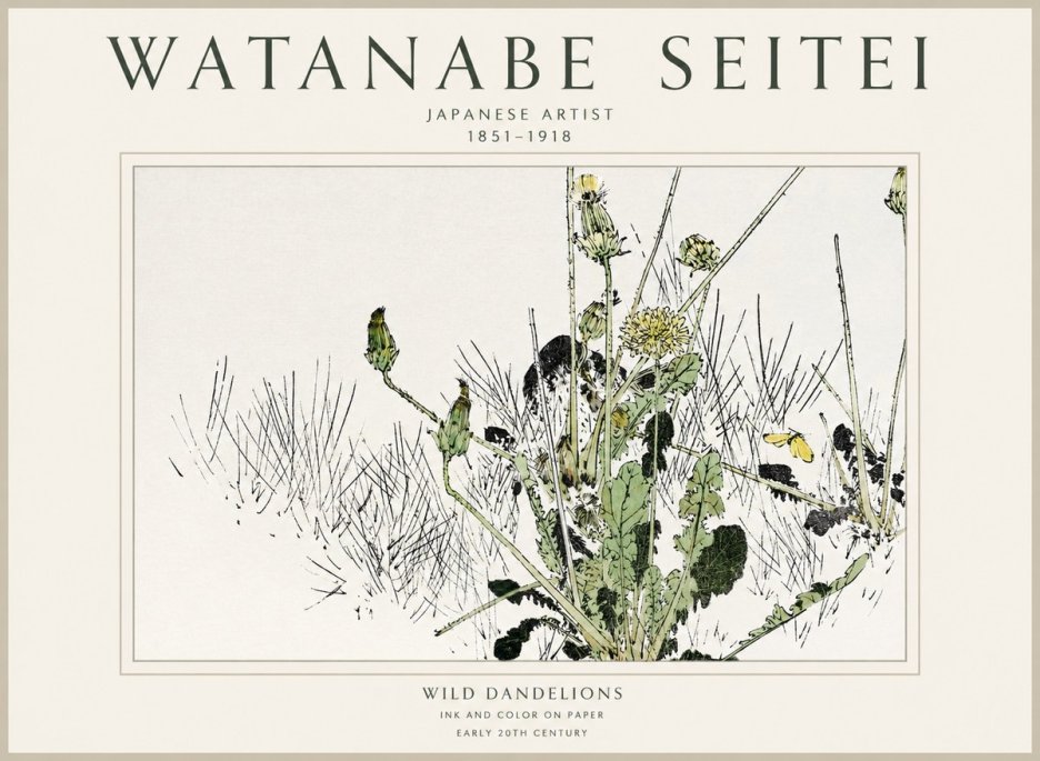 Watanabe Seitei Wild Dandelions No1 - Plakat