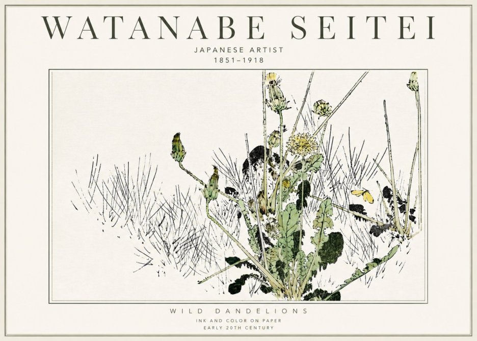 Watanabe Seitei Wild Dandelions No3 - Plakat
