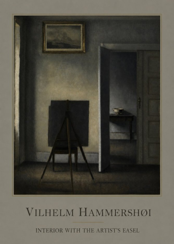 Vilhelm Hammershøi Interior with the Artist's Easel I No1 - Plakat