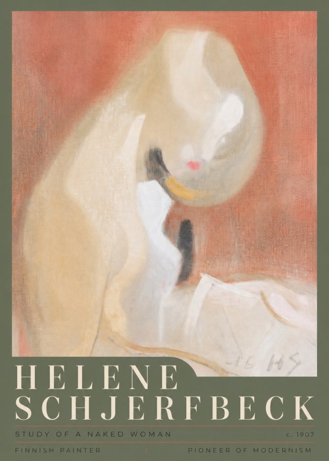 Helene Schjerfbeck Study of a Naked Woman No5 - Plakat