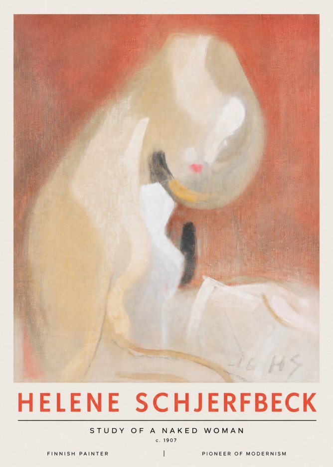 Helene Schjerfbeck Study of a Naked Woman No6 - Plakat