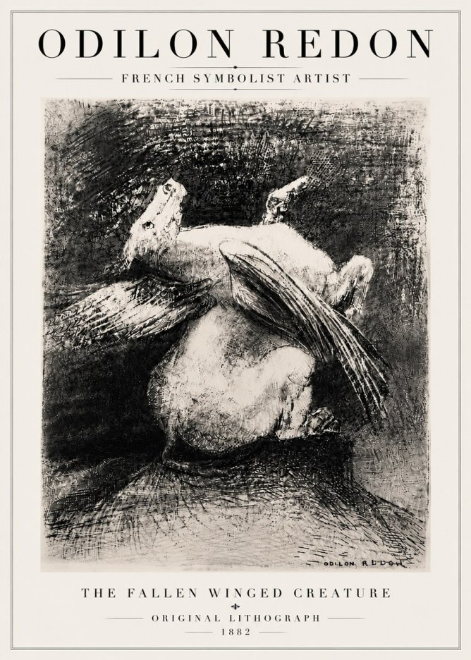 Odilon Redon The Fallen Winged Creature No6 - Plakat