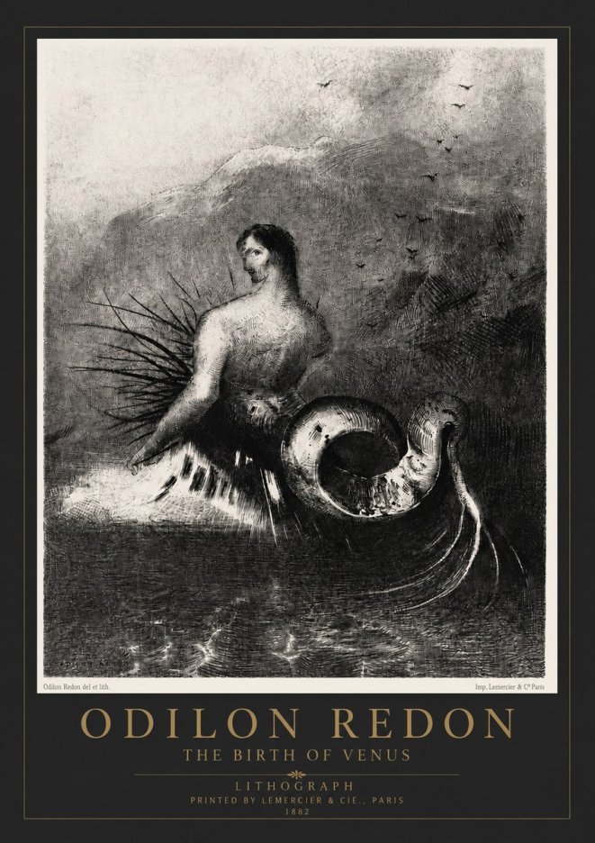 Odilon Redon The Birth of Venus No4 - Plakat