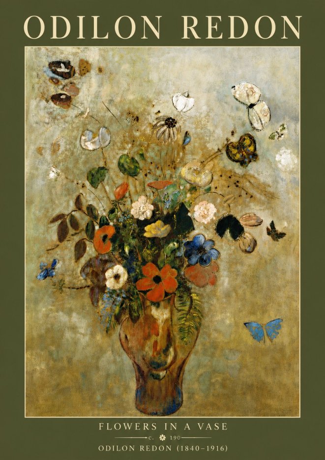 Odilon Redon Flowers in a Vase I No4 - Plakat