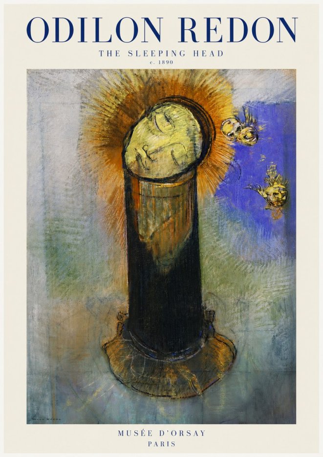 Odilon Redon The Sleeping Head No2 - Plakat