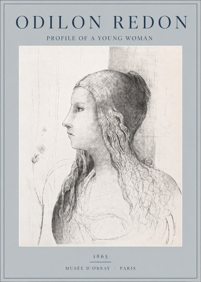 Odilon Redon Profile of a Young Woman No2 - Plakat