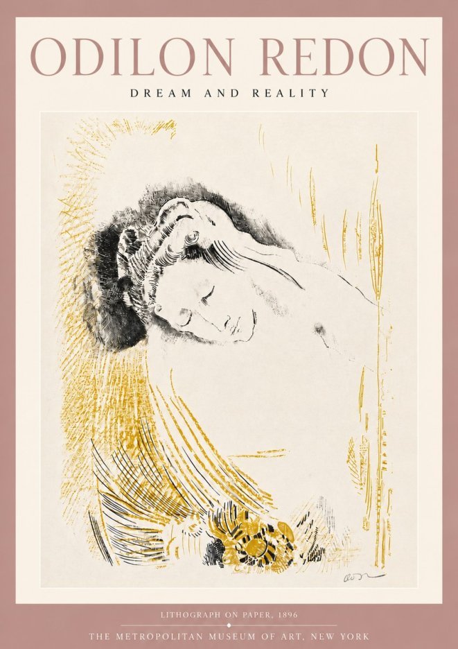 Odilon Redon Dream and Reality No4 - Plakat