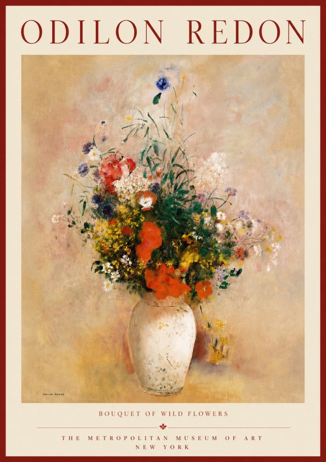 Odilon Redon Bouquet of Wild Flowers II No3 - Plakat