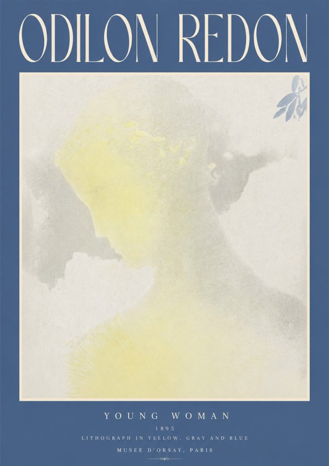 Odilon Redon Young Woman No2 - Plakat
