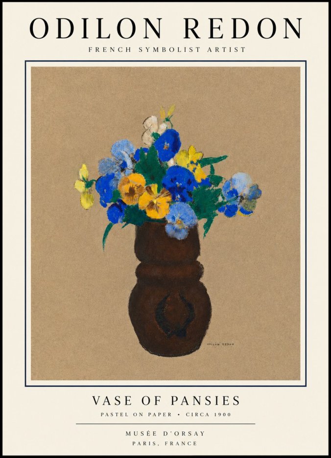 Odilon Redon Vase of Pansies No3 - Plakat