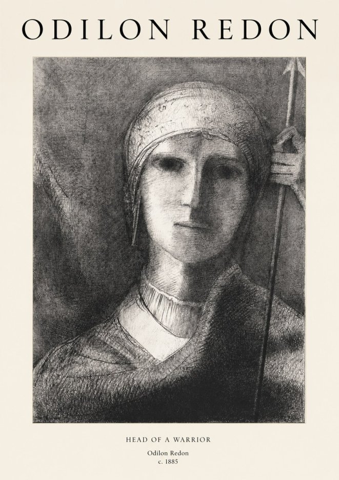 Odilon Redon Head of a Warrior No1 - Plakat