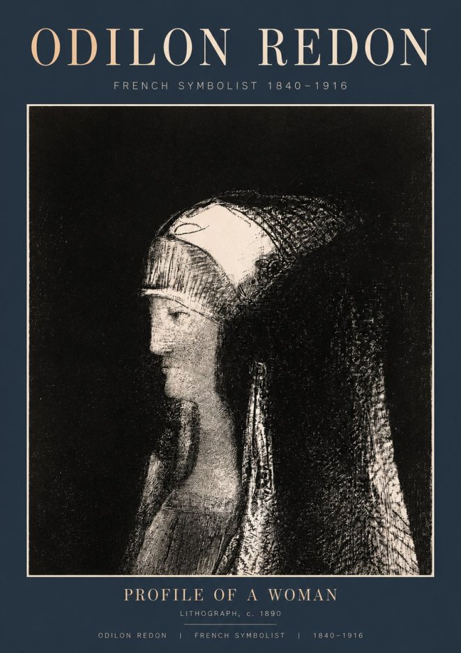 Odilon Redon Profile of a Woman No2 - Plakat