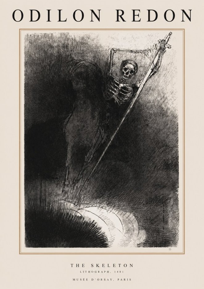 Odilon Redon The Skeleton No1 - Plakat