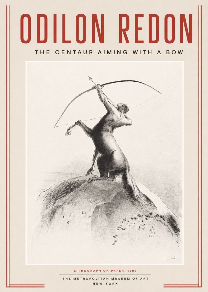 Odilon Redon The Centaur Aiming with a Bow No2 - Plakat