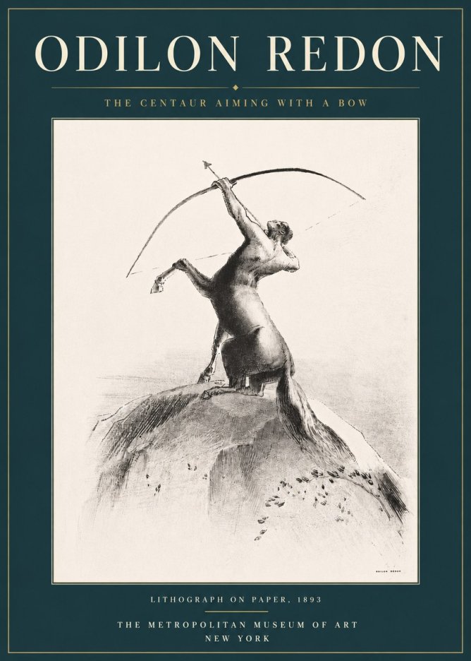 Odilon Redon The Centaur Aiming with a Bow No4 - Plakat