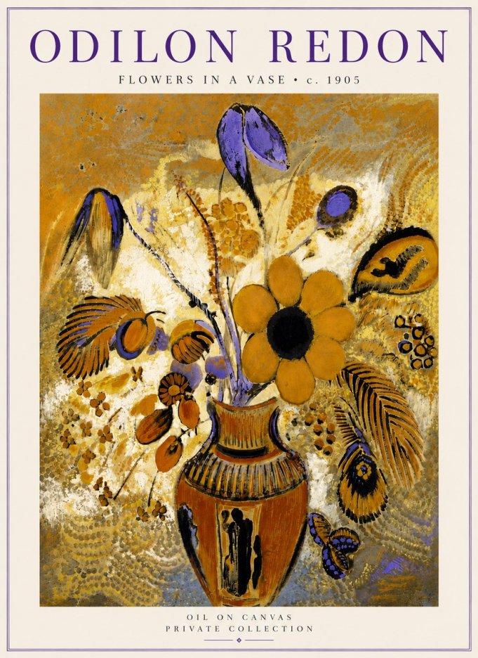 Odilon Redon Flowers in a Vase II No5 - Plakat