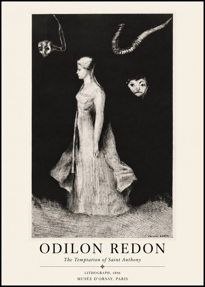 Odilon Redon The Temptation of Saint Anthony No1 - Plakat