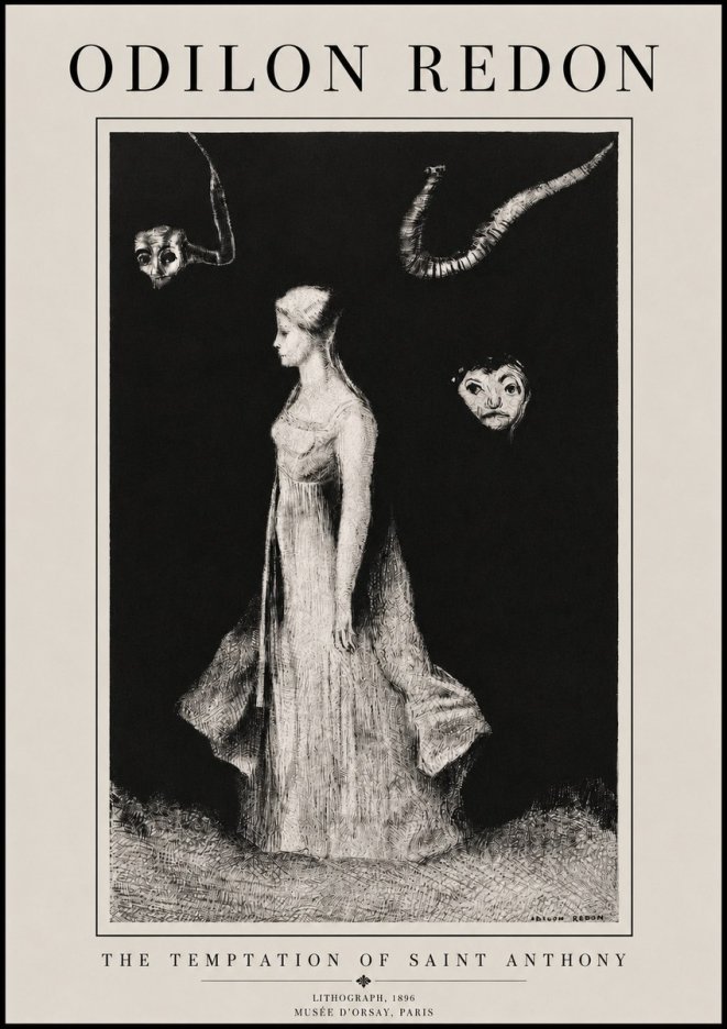 Odilon Redon The Temptation of Saint Anthony No3 - Plakat