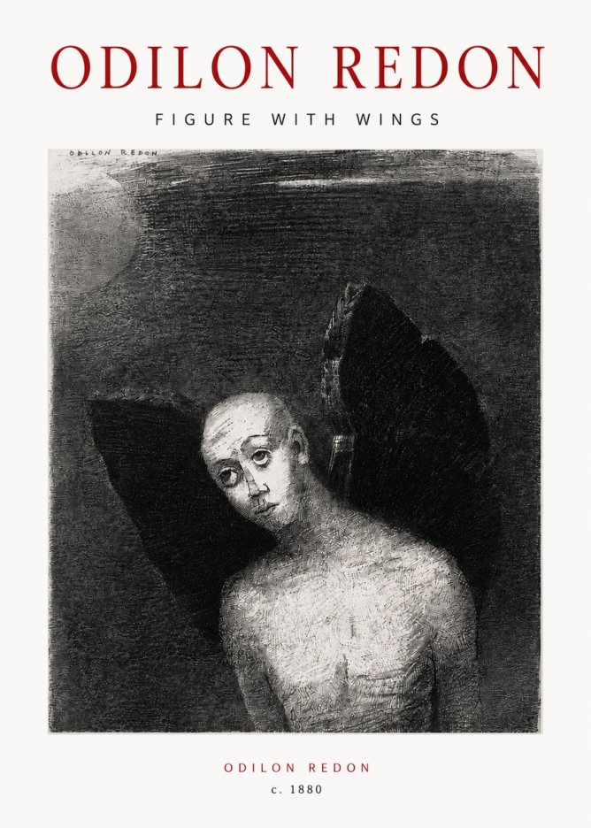 Odilon Redon Figure with Wings No4 - Plakat