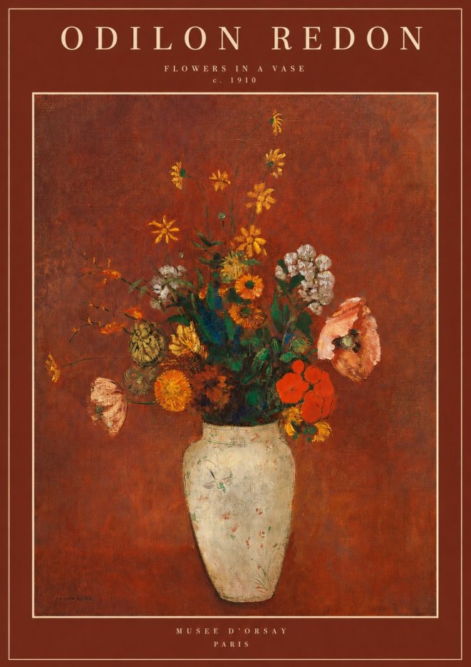 Odilon Redon Flowers in a Vase III No2 - Plakat