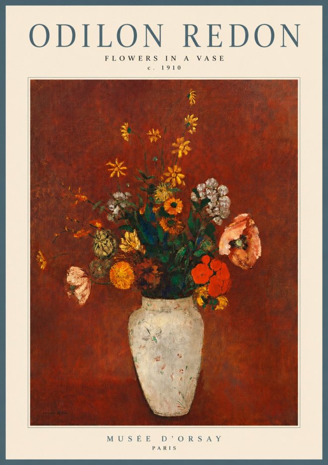 Odilon Redon Flowers in a Vase III No4 - Plakat