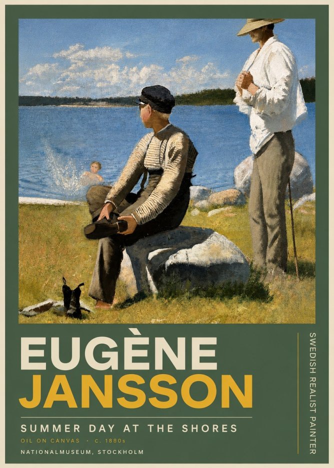 Eugène Jansson Summer Day at the Shores No5 - Plakat