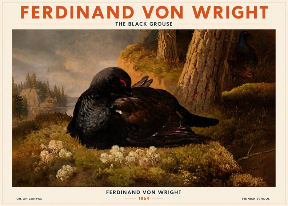 Ferdinand von Wright The Black Grouse No2 - Plakat