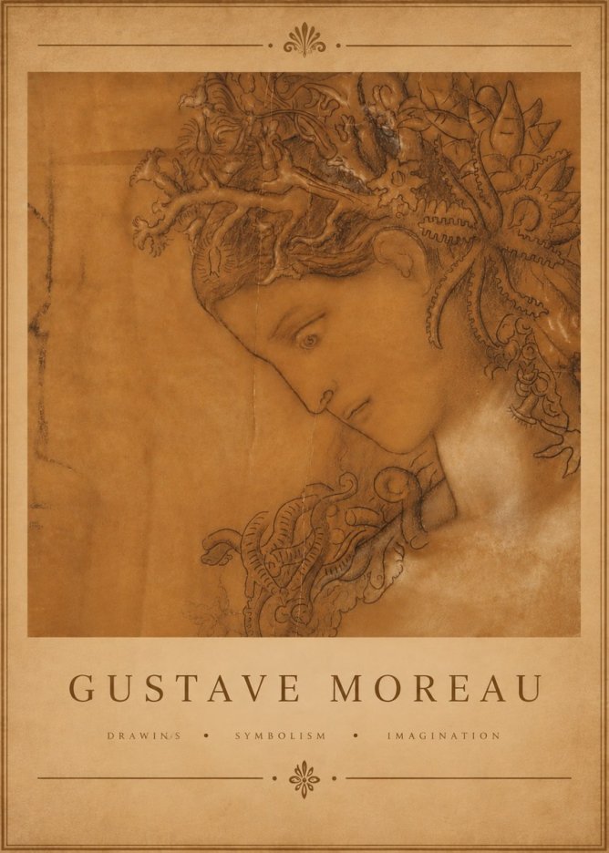 Gustave Moreau Head of a Woman No5 - Plakat