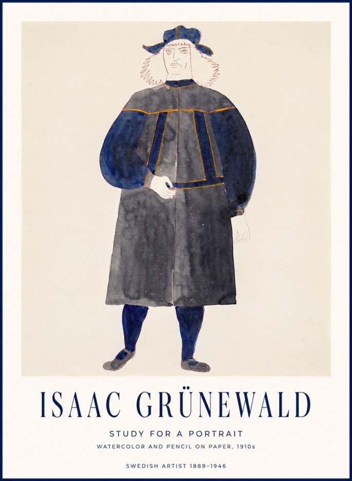 Isaac Grünewald Study for a Portrait No1 - Plakat