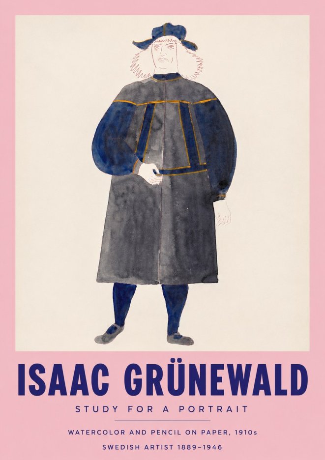 Isaac Grünewald Study for a Portrait No3 - Plakat