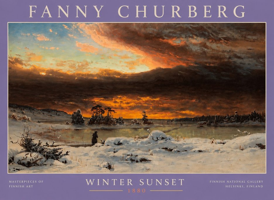 Fanny Churberg Winter Sunset No4 - Plakat