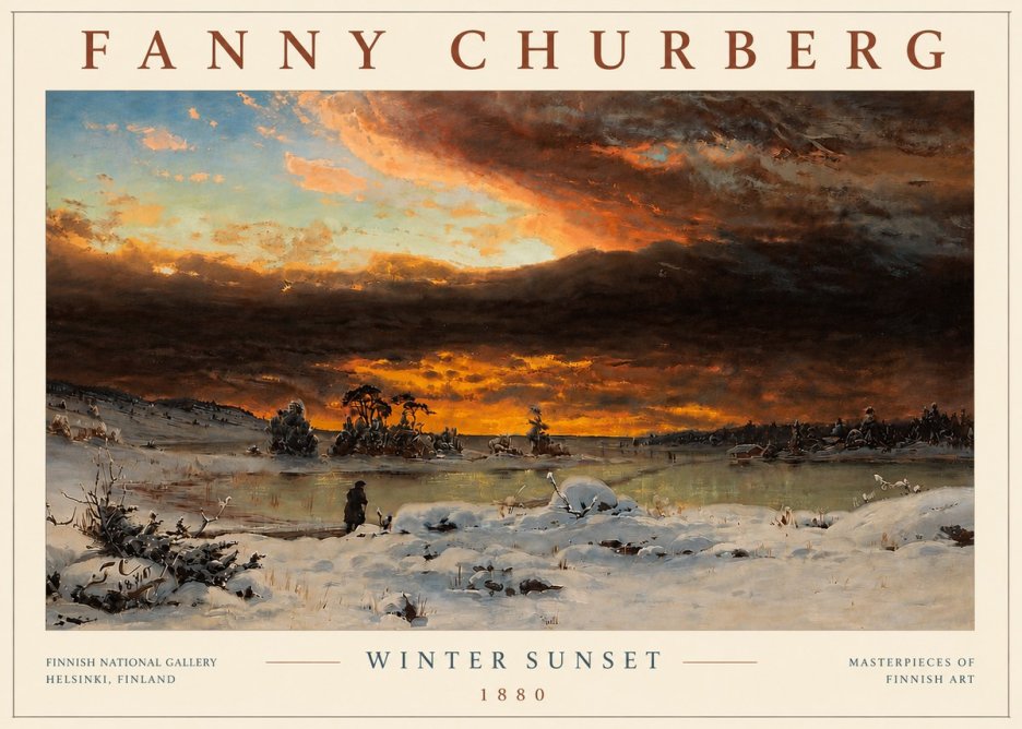 Fanny Churberg Winter Sunset No6 - Plakat